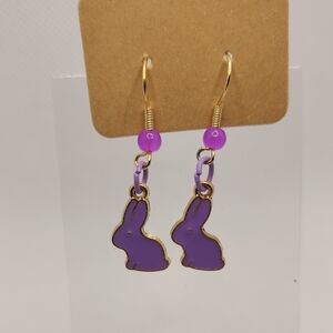 Purple Bunny Earrings